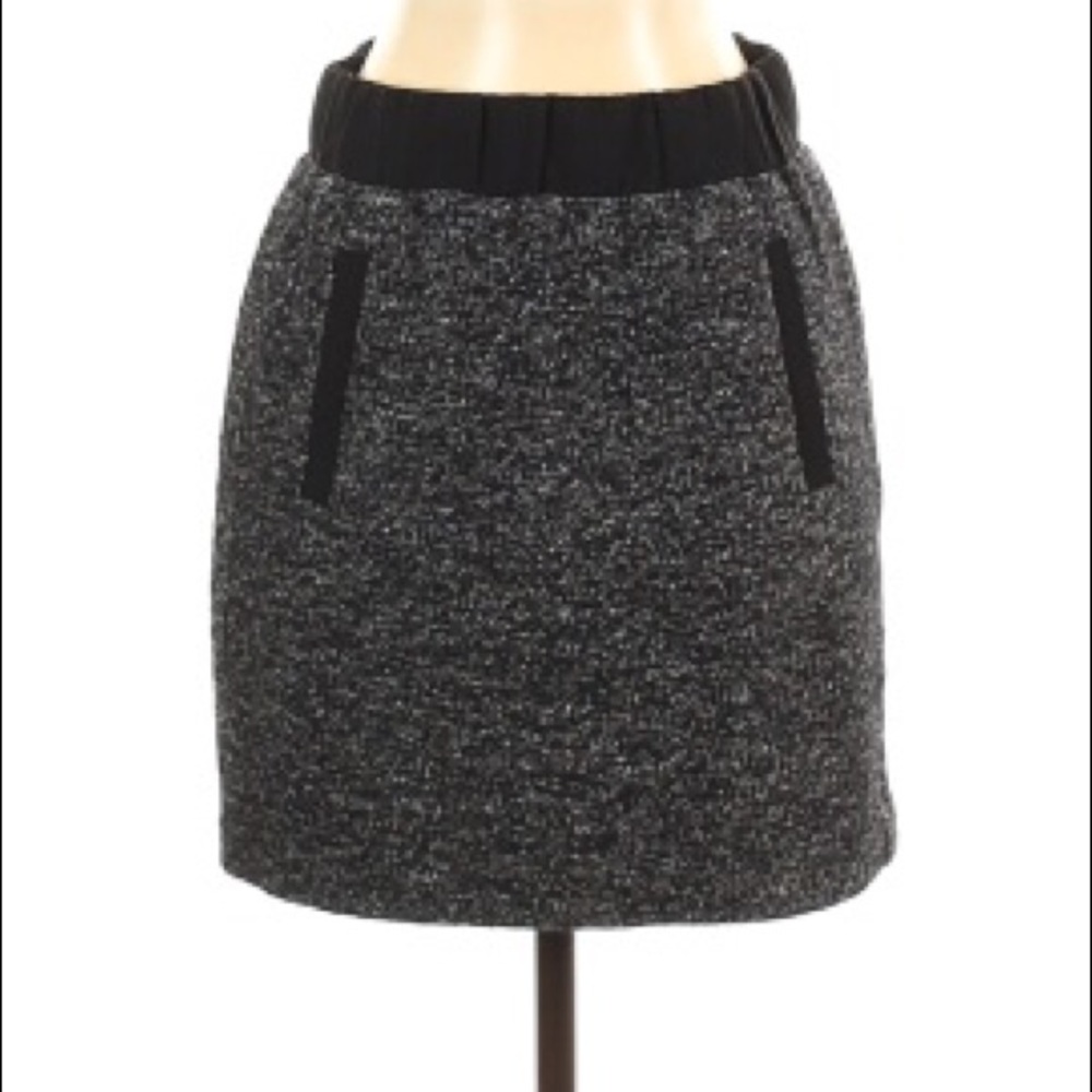 LOFT PETITES MARLED WOOL‎ BLEND TWEED SKIRT